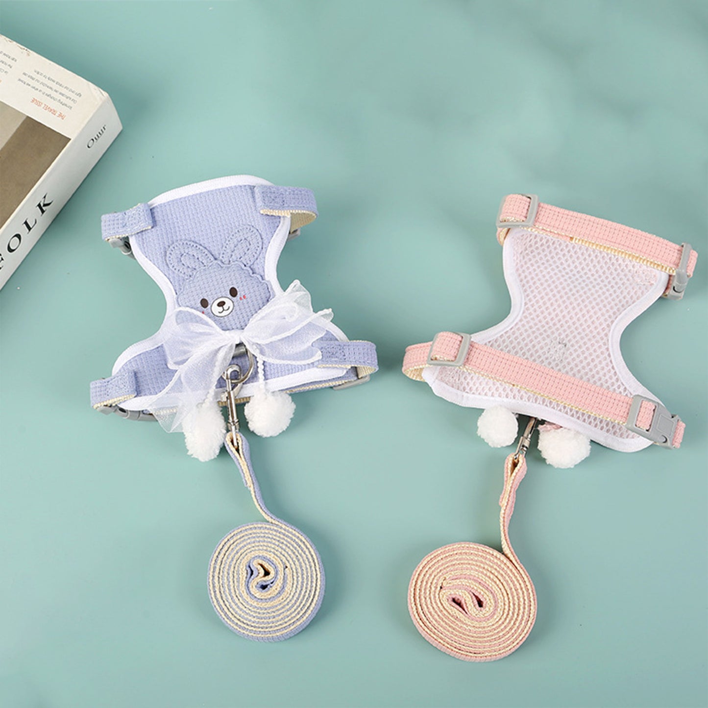 Dog Harness with Leash Adjustable Cat Vest Harness Vest for Small Medium Dogs Cats