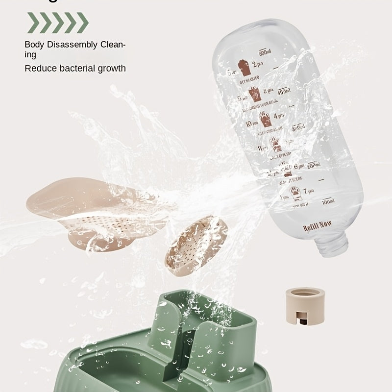 Automatic Cat Water Dispenser with a Large Capacity, Featuring a Gravity-Fed System, a Non-Slip Base, And a Feeding Bowl Designed for Indoor Cats, Without Battery