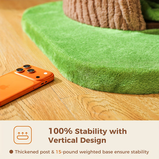 68.5” Tall Multi-Cat Tree with 4-Level Forest Trunk, Heavy-Duty Sisal Scratching Posts, Plush Condos & Flower Bed - Weighted Base Cat Tower for Large Indoor Cats - Suitable for Multi-Cat Households