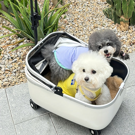 Pet Stroller, Dog and Cat Travel Trolley, Large Space Small Dog Cat Carrier Handcart, Perfect for Thanksgiving, Best for Christmas, Pet Christmas Gift