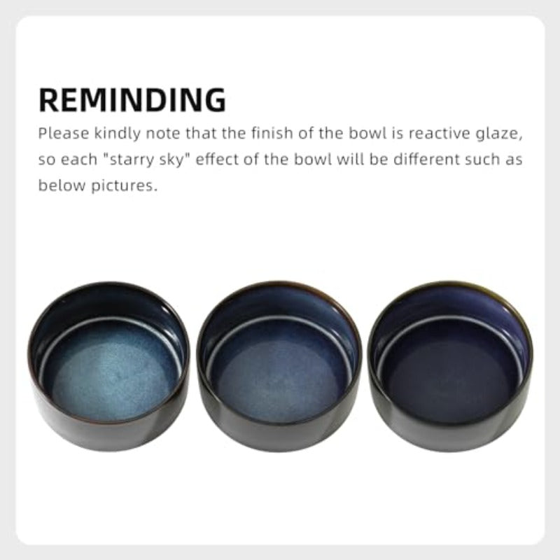 2pcs Ceramic for cat Bowls | Starry Sky Design Food and Water Bowls for Kitty, 5.1 inch Pet Feeder