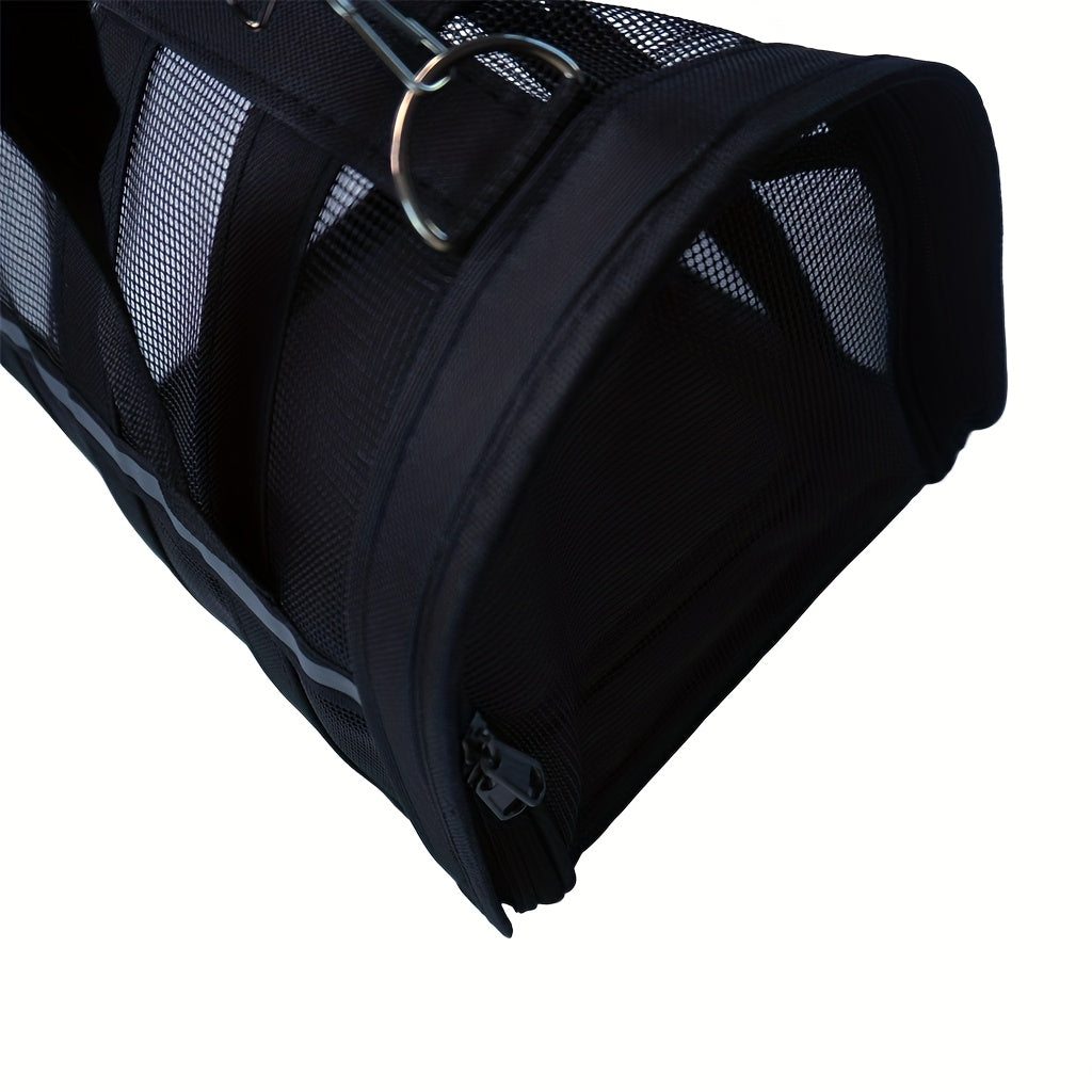 Foldable Pet Travel Tote with a Secure Zipper Lock | Large Breathable Mesh Pet Carrier, Suitable for Cats And Dogs | Portable Fabric Sling Bag, Ideal for Outdoor Trips, Hiking, And Vet Visits