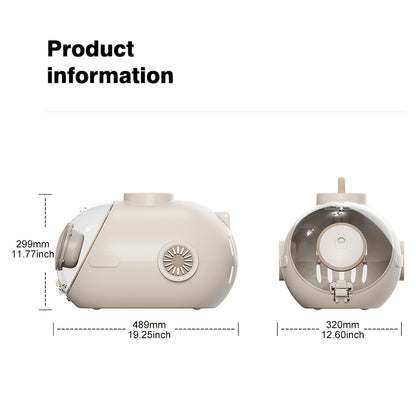 Breathable Cat Backpack Breathable & Ventilated 24L Submarine Cat Backpack Carrier | 1pc Space Capsule for Small Medium Cats, Dogs, Puppies - Perfect for Traveling, Camping, Outdoors, Walking