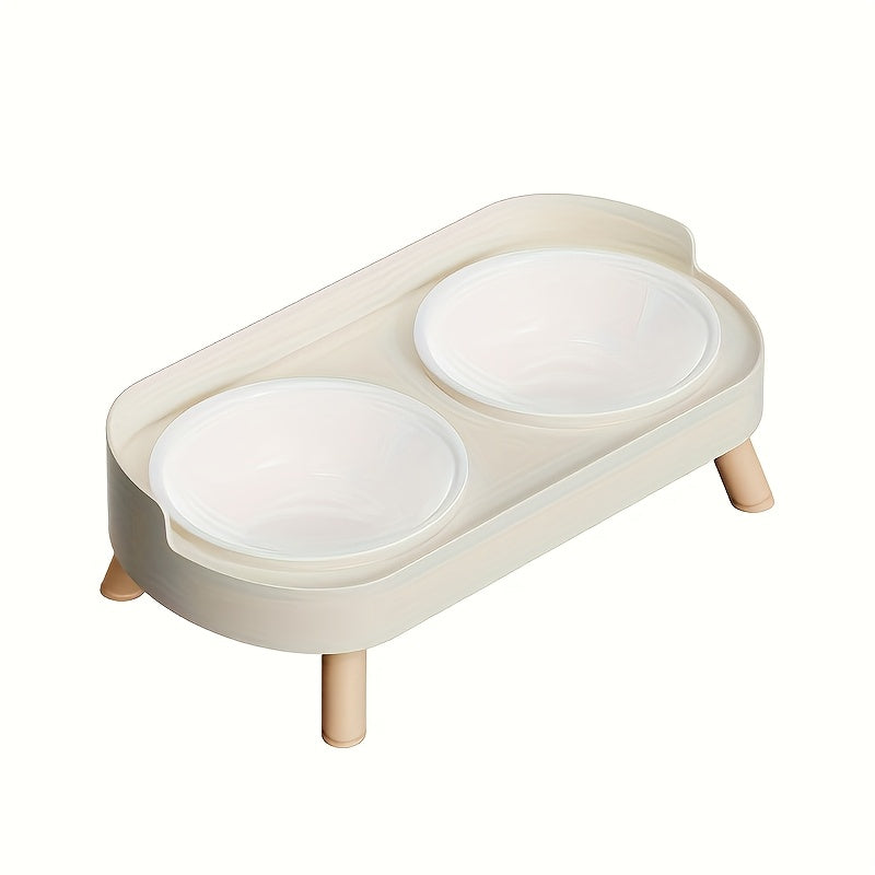 Elevated Double Bowl Drinking Water Station for Cats And Dogs, Featuring a High Platform And Available in Various Colors for Your Pets