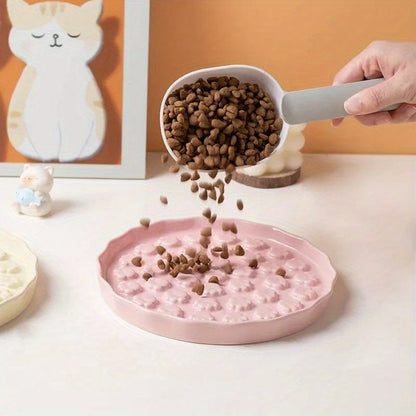 1pc Ceramic Cat Rice Bowl | Slow Food Plate, Licking Dish, Dog Food Bowl, Cat Food Utensils, Canning Tray, Pet Bowls, Pet Supplies