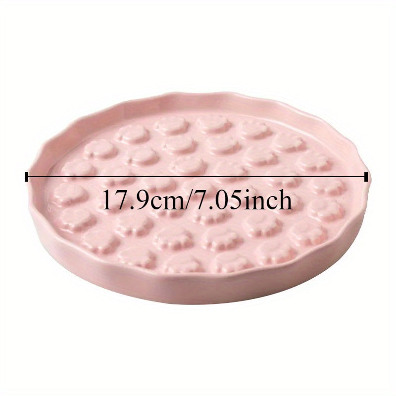 1pc Ceramic Cat Rice Bowl | Slow Food Plate, Licking Dish, Dog Food Bowl, Cat Food Utensils, Canning Tray, Pet Bowls, Pet Supplies