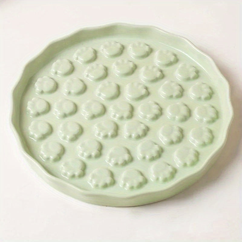 1pc Ceramic Cat Rice Bowl | Slow Food Plate, Licking Dish, Dog Food Bowl, Cat Food Utensils, Canning Tray, Pet Bowls, Pet Supplies