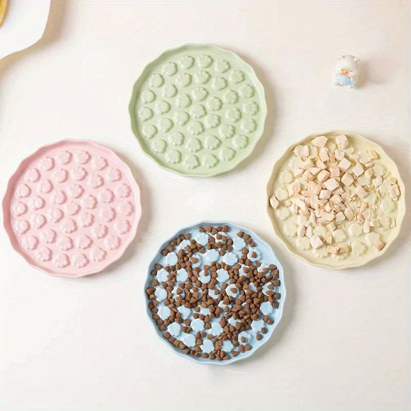 1pc Ceramic Cat Rice Bowl | Slow Food Plate, Licking Dish, Dog Food Bowl, Cat Food Utensils, Canning Tray, Pet Bowls, Pet Supplies