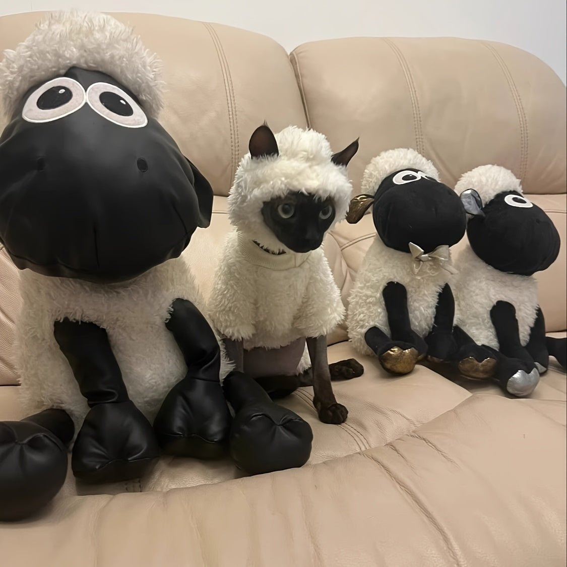 3pcs Cute Lamb Patrick Cat Clothes, Plush Fleece-Lined Winter Coat & Hat Set for Small Medium Large Cats, Warm Autumn Apparel with Puff Sleeves, Hand Wash Only Pet Costume