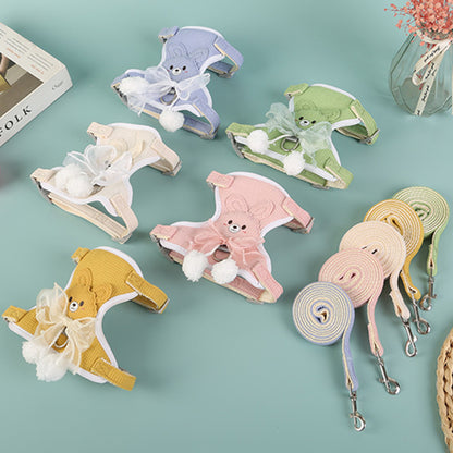 Dog Harness with Leash Adjustable Cat Vest Harness Vest for Small Medium Dogs Cats