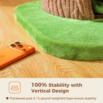 68.5” Tall Multi-Cat Tree with 4-Level Forest Trunk, Heavy-Duty Sisal Scratching Posts, Plush Condos & Flower Bed - Weighted Base Cat Tower for Large Indoor Cats - Suitable for Multi-Cat Households