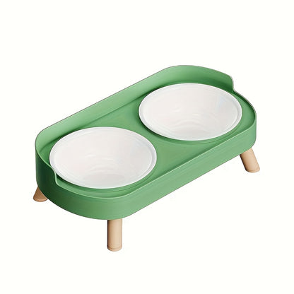 Elevated Double Bowl Drinking Water Station for Cats And Dogs, Featuring a High Platform And Available in Various Colors for Your Pets