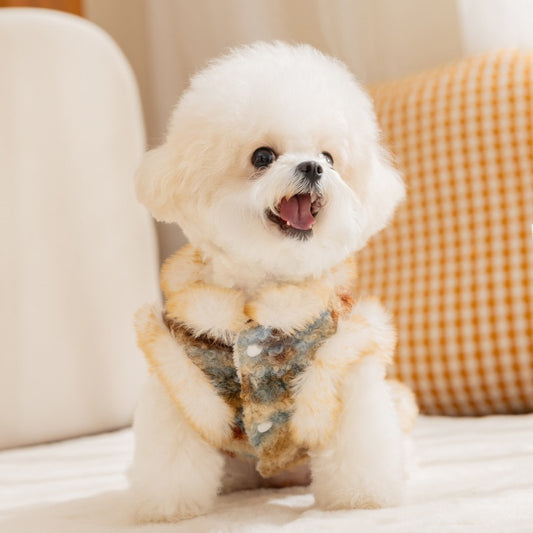 Autumn and Winter Thickened Fleece Pet Clothes for Dogs and Cats | Island Style Warm Knit Fabric, Polyester, Pullover Style, Suitable for , Toy, and Small to Medium Breeds