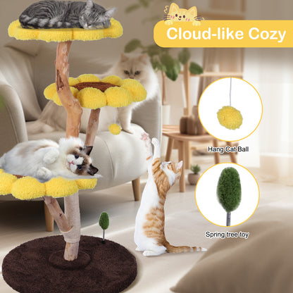 Large sunflower cat tree, cat climbing frame, cat bed, cat climbing platform, cat climbing post, cat supplies