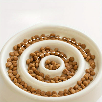 Ergonomic Ceramic Slow Feeder Bowl for Dogs & Cats - Anti-Choke Safety Design, Ergonomic Neck Support, Durable Food & Water Dish for Pet Dining, Anti-Scratch & Spill-Proof Kitchen & Dining Table, Pet Slow Feeder, Ergonomic Feeder, Scratchresistant Finish