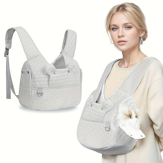 Adjustable Cat Harness & Backpack Carrier with Front-Facing Carrier - Modern Minimalist Pet Harness for Walking, Hiking, Cycling, Camping - Comfortable & Travel Backpack for Cats, Outdoor Adventures, Carrier Compatible with Shoulder