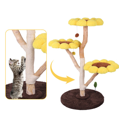 Large sunflower cat tree, cat climbing frame, cat bed, cat climbing platform, cat climbing post, cat supplies