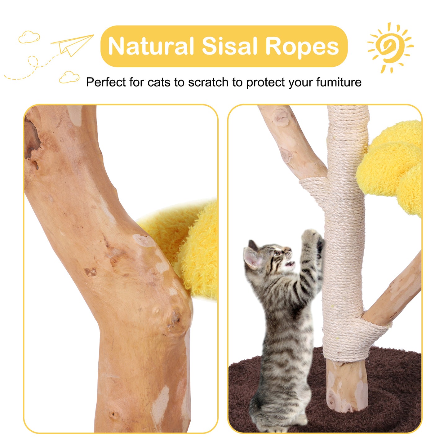 Large sunflower cat tree, cat climbing frame, cat bed, cat climbing platform, cat climbing post, cat supplies