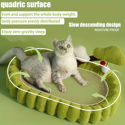 Agave Sword-shaped Money Tree Design Cat Scratch Board Nest Pet Supplies, Adds Fun to Home Decor. Place It In The Bedroom Or Living Room; It Serves As Both A Toy And A Cozy Spot for Cats While Also Being An Eye-catching Decoration That Can Be Reused