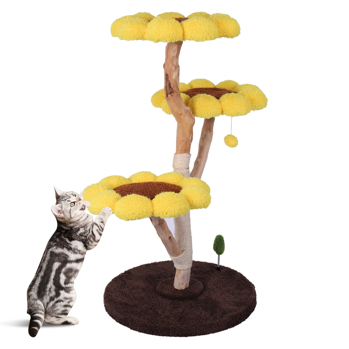 Large sunflower cat tree, cat climbing frame, cat bed, cat climbing platform, cat climbing post, cat supplies