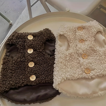 Warm Fleece Cat Sweater - Adorable Korean-Style Pet Jumper for Small to Medium Breeds, Hand Wash Only