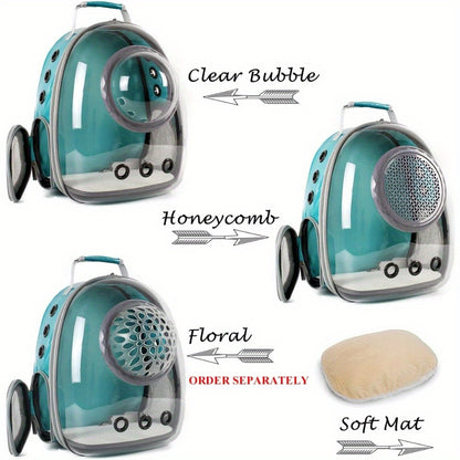 Bubble Cat Carrier Backpack Transparent Pet Carrier Backpack for Small Puppy and Bunny Green, Backpack