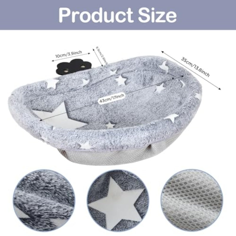 Cat Desk Bed with Clamp | Glow in The Dark, Cover, Removable Washable, Sturdy Metal Frame, Supports up to 50 Lbs