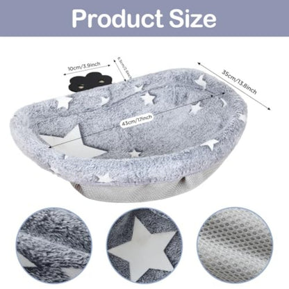 Cat Desk Bed with Clamp | Glow in The Dark, Cover, Removable Washable, Sturdy Metal Frame, Supports up to 50 Lbs