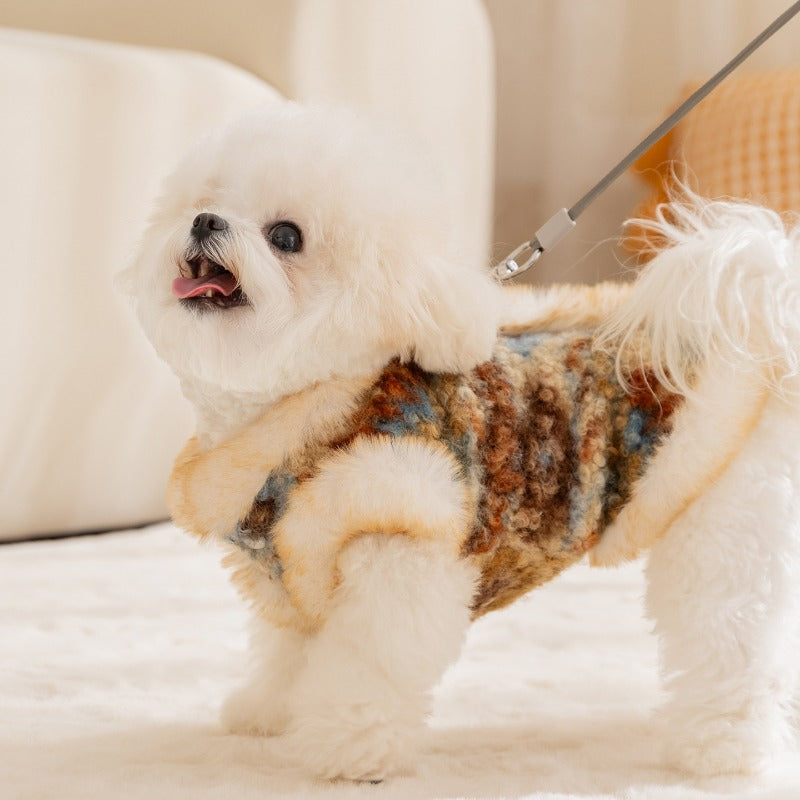Autumn and Winter Thickened Fleece Pet Clothes for Dogs and Cats | Island Style Warm Knit Fabric, Polyester, Pullover Style, Suitable for , Toy, and Small to Medium Breeds