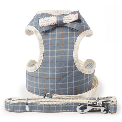 Cat Chest Harness Leash Set with Bow Tie Vest Styles Pet Chest Harness Suitable for Walking Cats and Puppies Leash