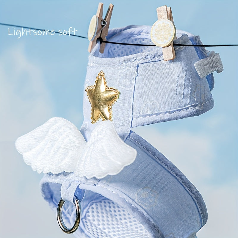 Cute Harness and 4-Foot Leash with angel wings, Comfortable Pet Walking Gear for pet, Essential pet supplies for outdoor use, suitable for Cats & Small Dogs