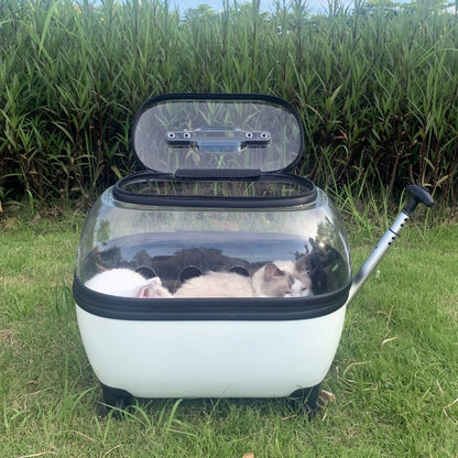 Portable Pet Large Capacity Cat Carrier with Rolling Wheels | Durable Plastic Frame | Portable Pet Stroller for Outdoor Adventures, Traveling Cats | Modern Cat Carrier | Durable Plastic Frame, Cat Accessories