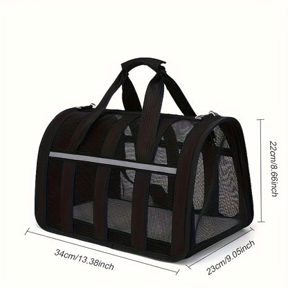 Foldable Pet Travel Tote with a Secure Zipper Lock | Large Breathable Mesh Pet Carrier, Suitable for Cats And Dogs | Portable Fabric Sling Bag, Ideal for Outdoor Trips, Hiking, And Vet Visits
