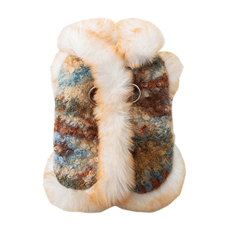 Autumn and Winter Thickened Fleece Pet Clothes for Dogs and Cats | Island Style Warm Knit Fabric, Polyester, Pullover Style, Suitable for , Toy, and Small to Medium Breeds