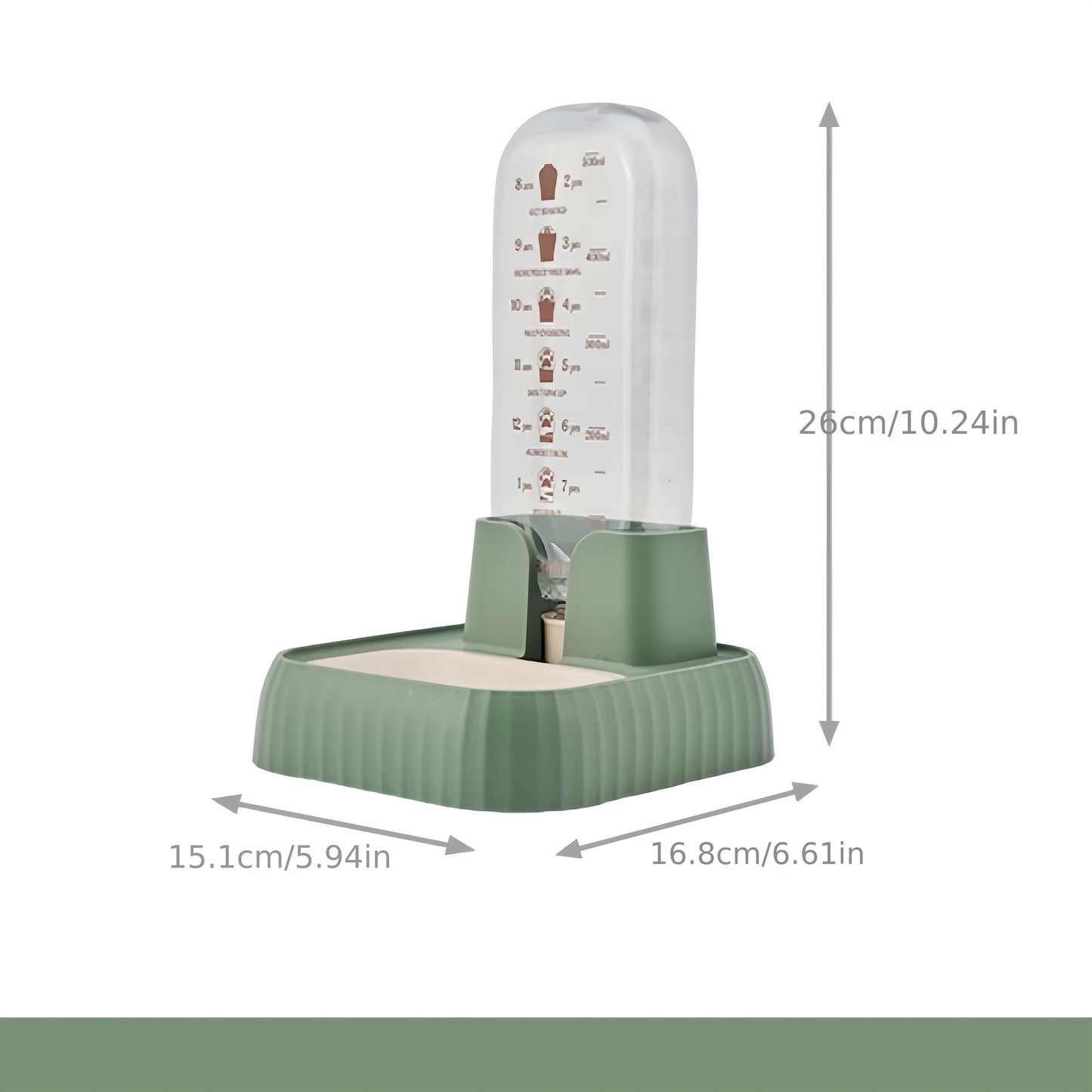 Automatic Cat Water Dispenser with a Large Capacity, Featuring a Gravity-Fed System, a Non-Slip Base, And a Feeding Bowl Designed for Indoor Cats, Without Battery