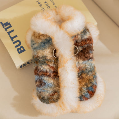 Autumn and Winter Thickened Fleece Pet Clothes for Dogs and Cats | Island Style Warm Knit Fabric, Polyester, Pullover Style, Suitable for , Toy, and Small to Medium Breeds