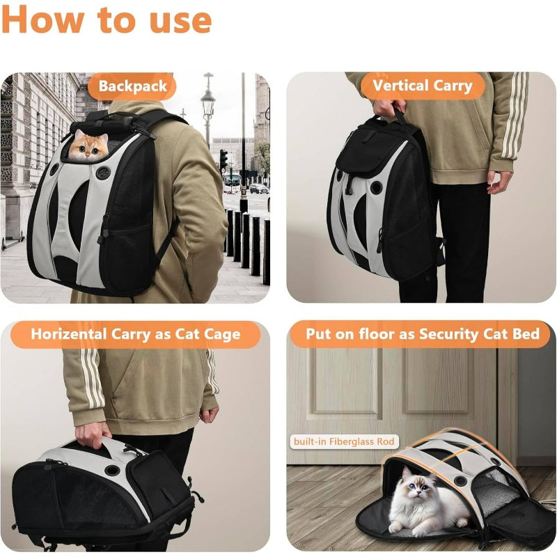 Security Privacy Backpack Kitten Carry Bag Chihuahua Puppy Weekend Travel Backpack Small Overnight Hamster\Cats\Rabbit Comfortable Travel Backpack Small Pet
